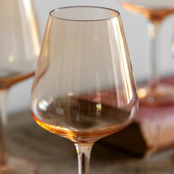 Wine Glass in Amber Set of 4