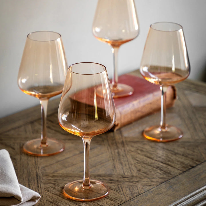 Wine Glass in Amber Set of 4