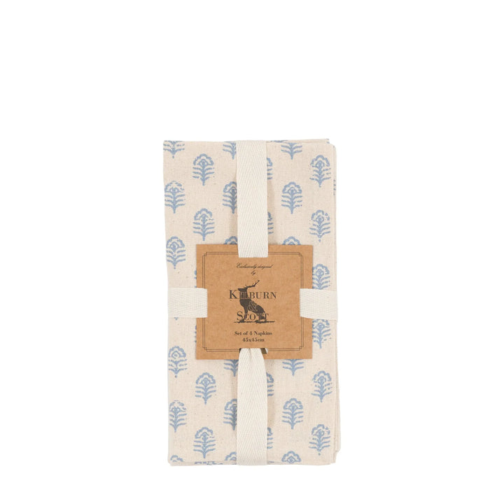 Set of 4 Fleur Floral Stamp Napkins