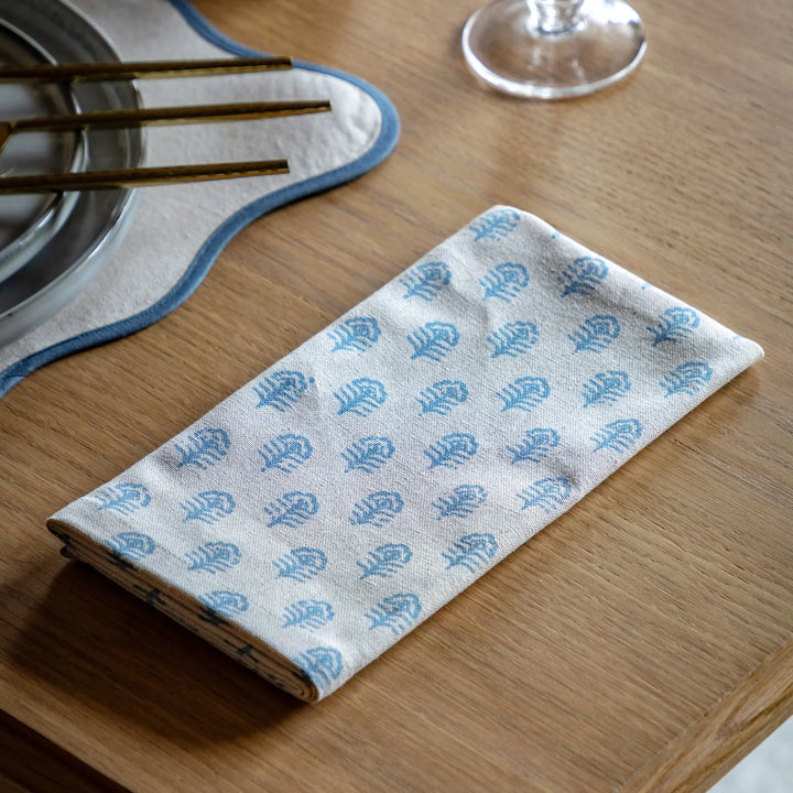 Set of 4 Fleur Floral Stamp Napkins