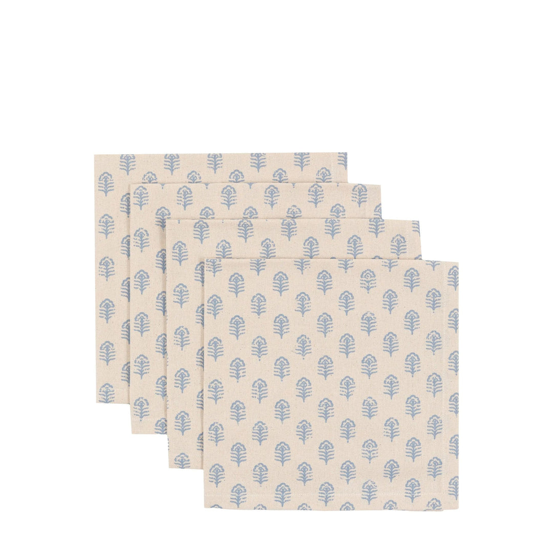 Set of 4 Fleur Floral Stamp Napkins