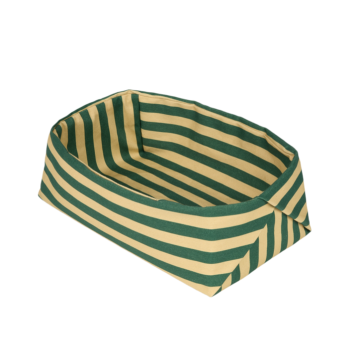 Nododinoz Bread Basket in Dark Green Stripes
