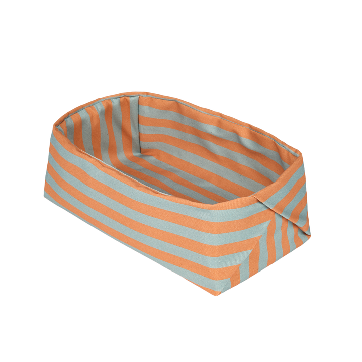 Nododinoz Bread Basket in Orange Blue Stripes