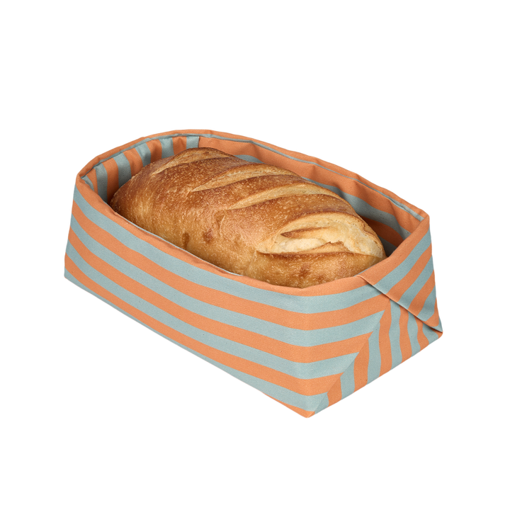 Nododinoz Bread Basket in Orange Blue Stripes
