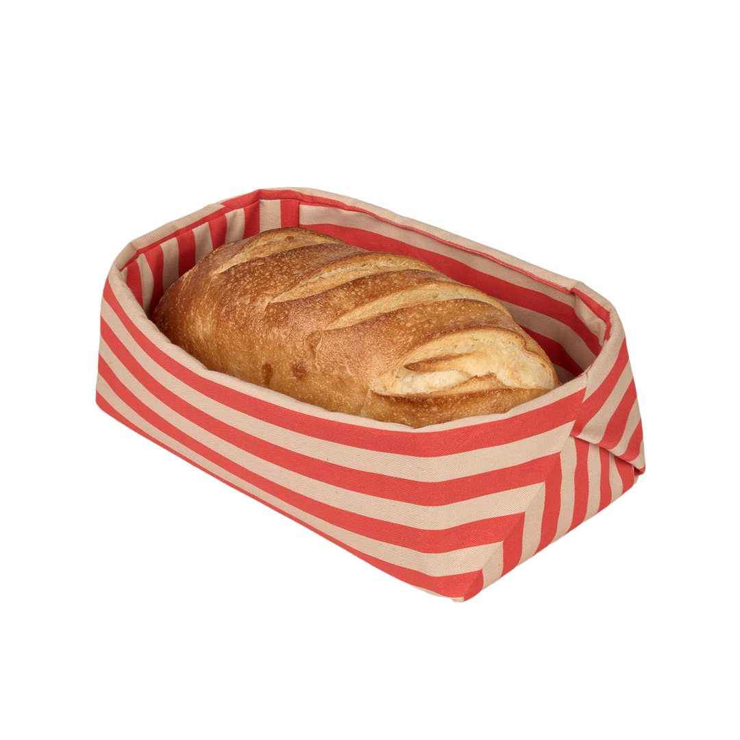 Nododinoz Bread Basket in Red Stripes