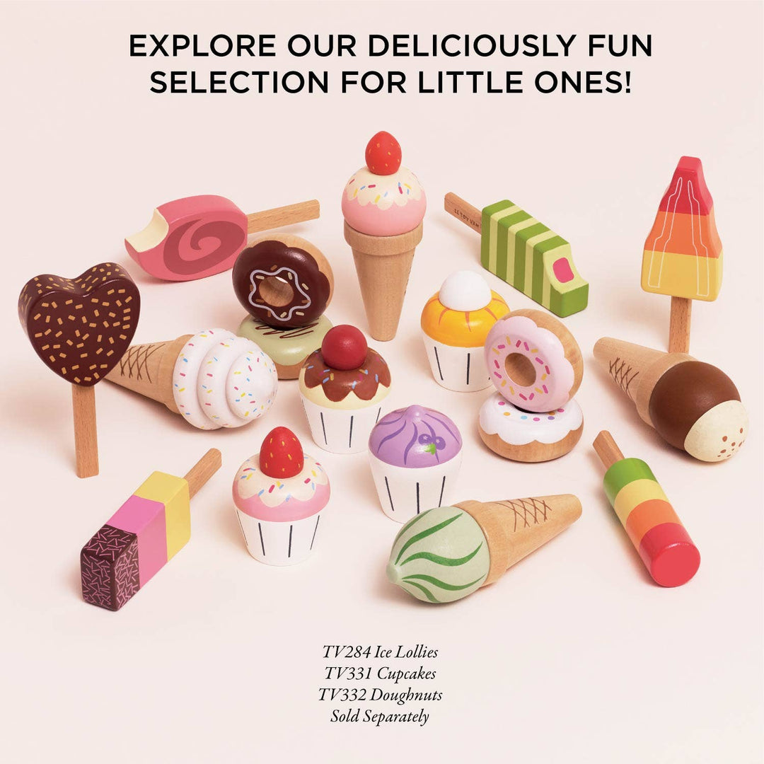 Wooden Ice Cream Stand & Toppings Play Set