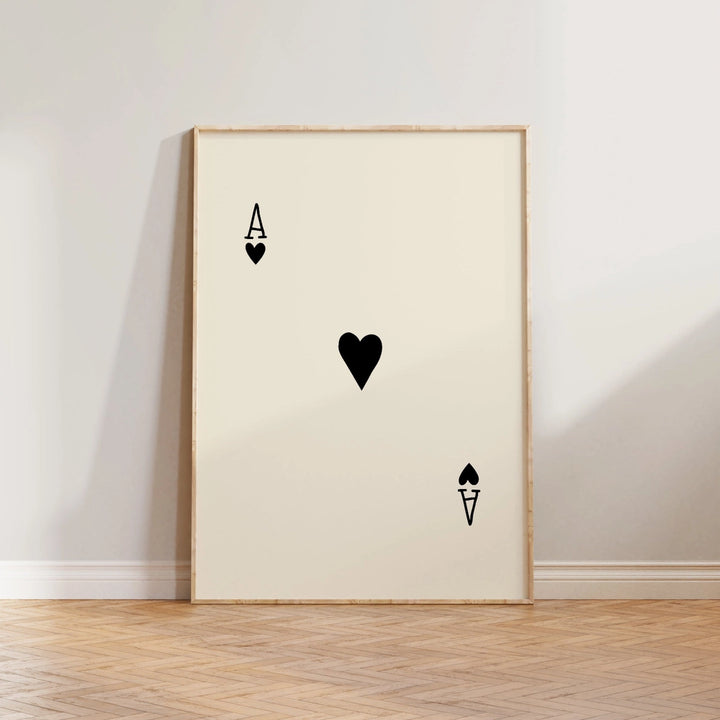 Ace of Hearts Print Beige