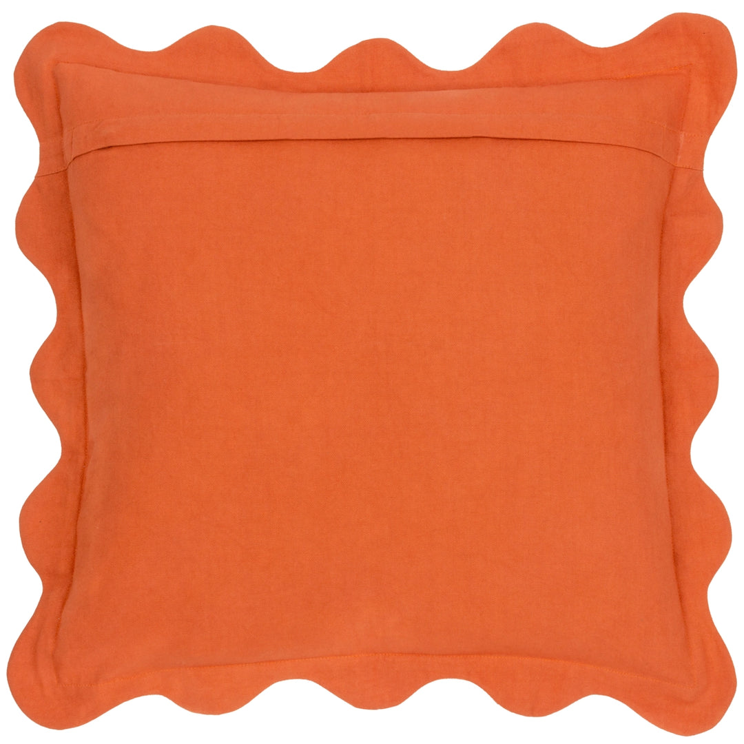 Coral Scalloped Cushion in Sandy Pink