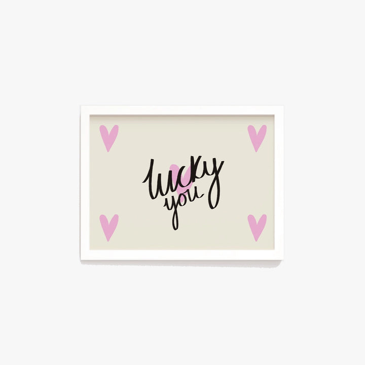 Lucky You Hearts Print Pink