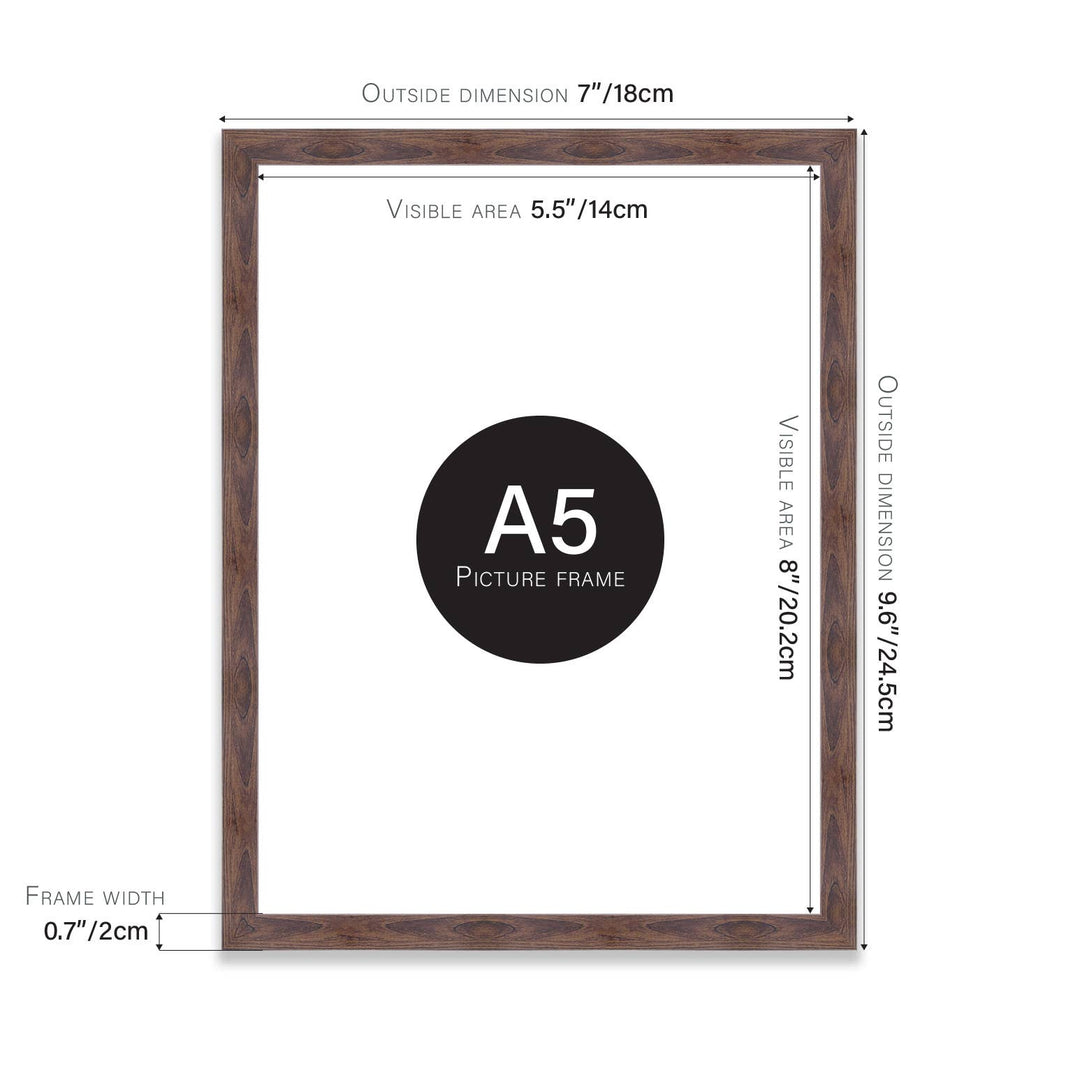 Walnut A5 Picture Frame