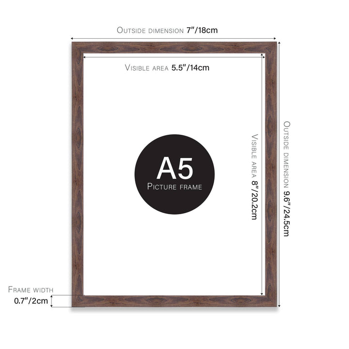 Walnut A5 Picture Frame