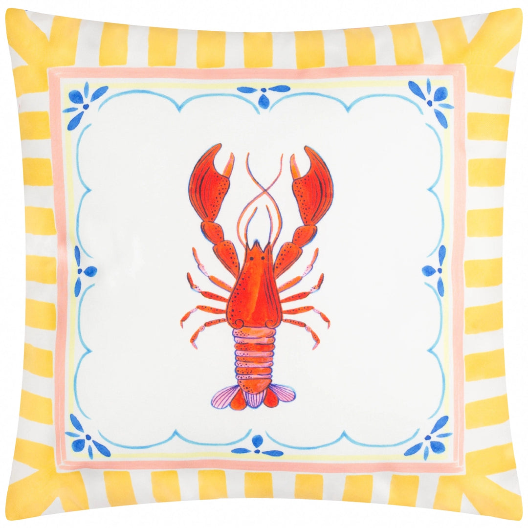 Brunch Stripes Lobster Outdoor Cushion