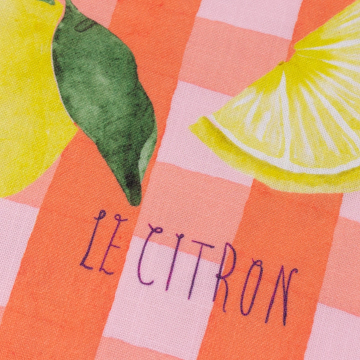 Gingham Citron Printed Ruffle Cushion