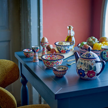 Florist Stoneware Teapot with Tea Strainer