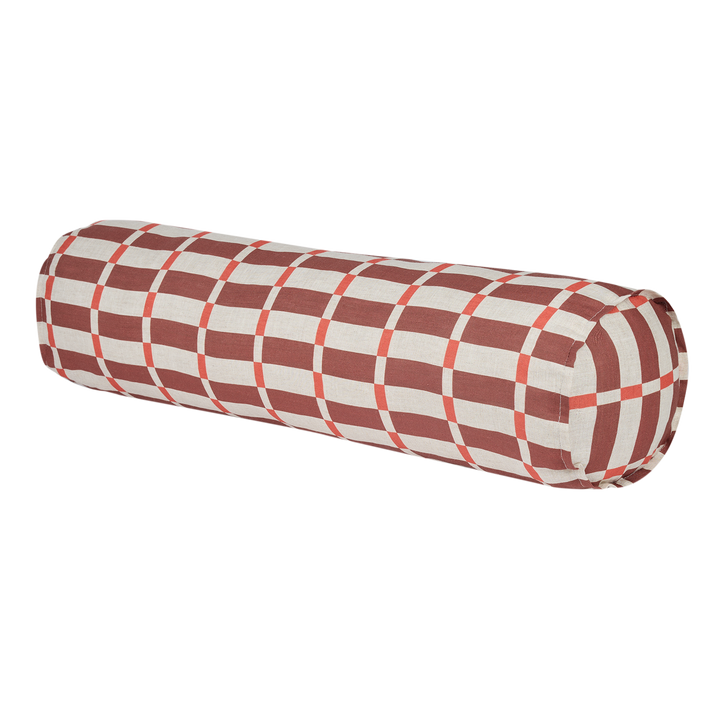 Nobodinoz Cliff Cylinder Cushion Maroon Red Mosaic