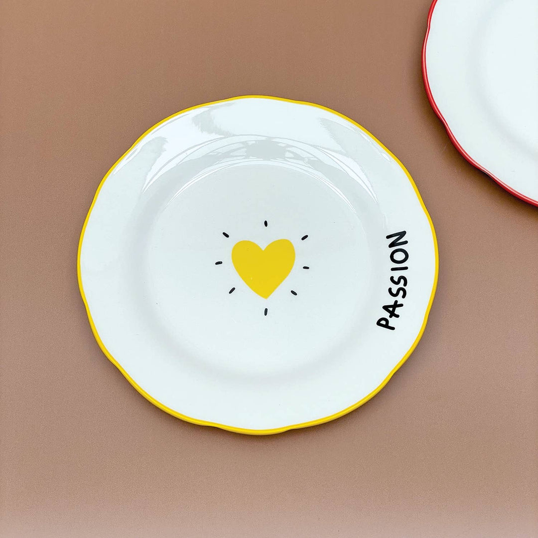 Set of 4 Love Heart Dessert Plates