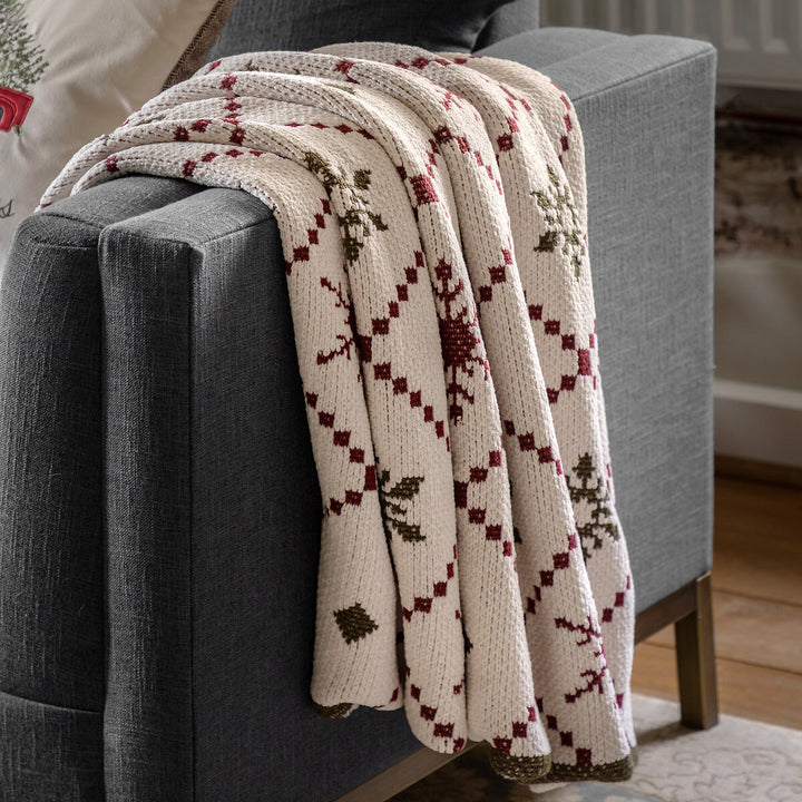 Heritage Fairisle Chenille Knit Throw