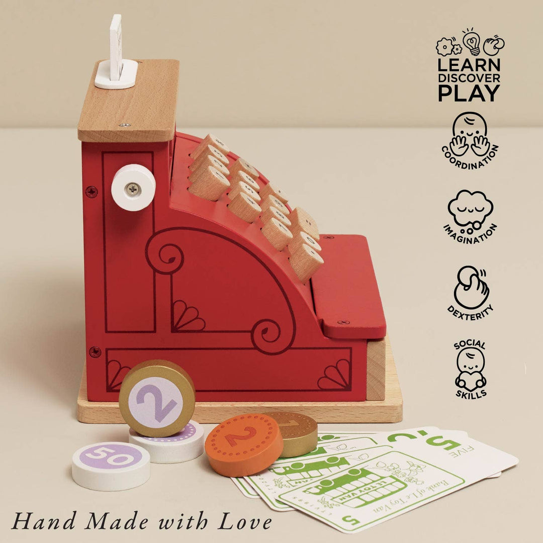 Wooden Cash Register & Money Play Set