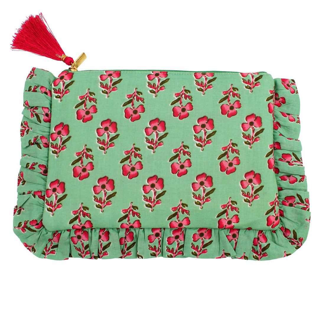 Green Frill Pouch