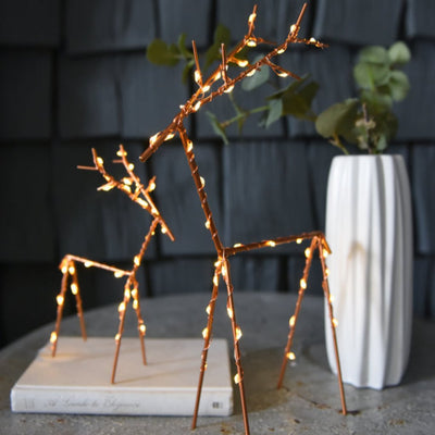 Copper Deer with LED Lights