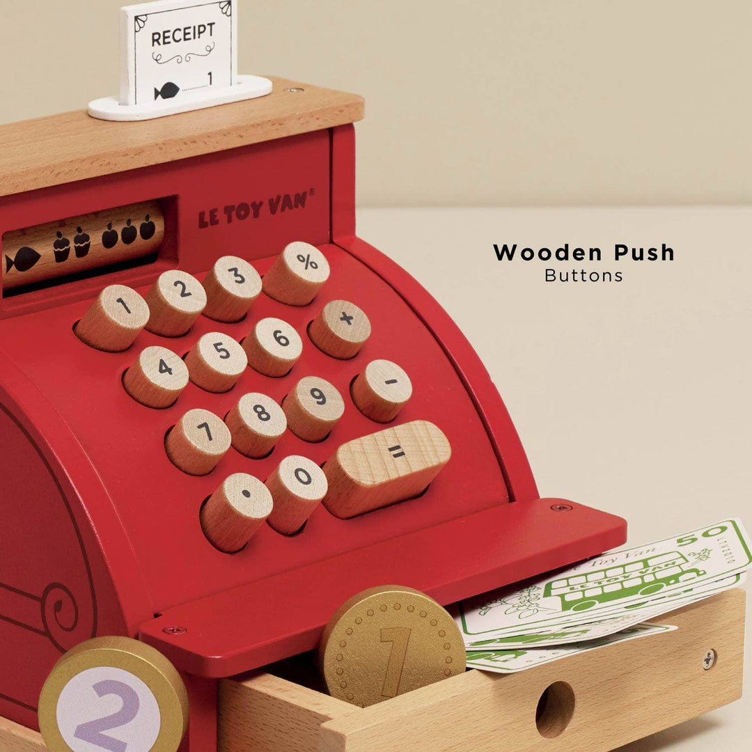 Wooden Cash Register & Money Play Set