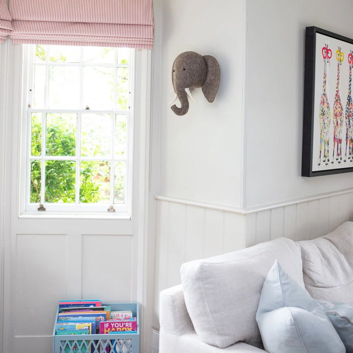 Medium Elephant Head with Trunk Up