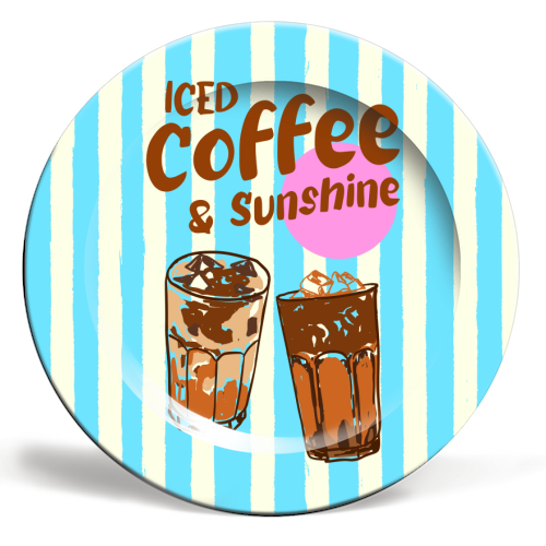 Iced Coffee and Sunshine Summer Stripes Plate