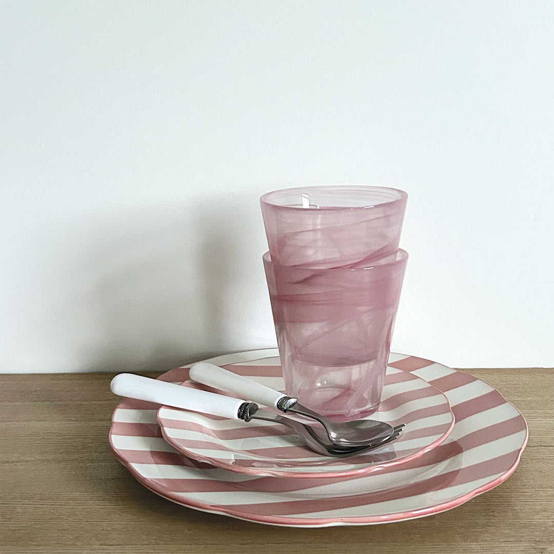 Set of 4 Pink Trattoria Dessert Plates