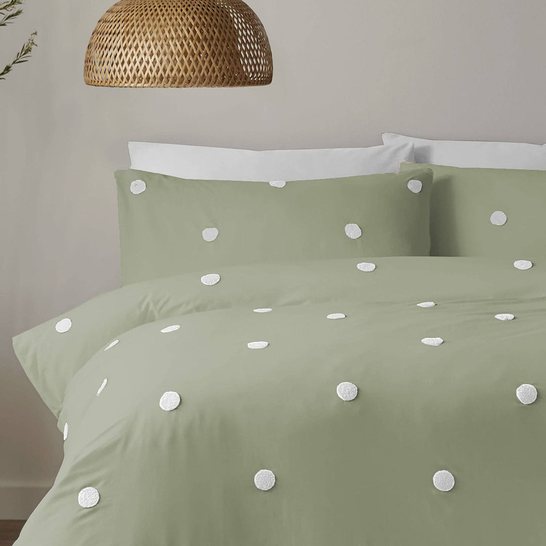 Dot Garden Duvet Cover Set by Appletree Boutique in Sage