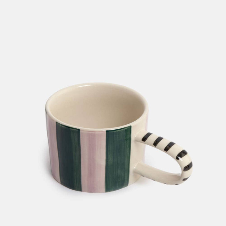 Teal/Lilac Stripe Large Mug