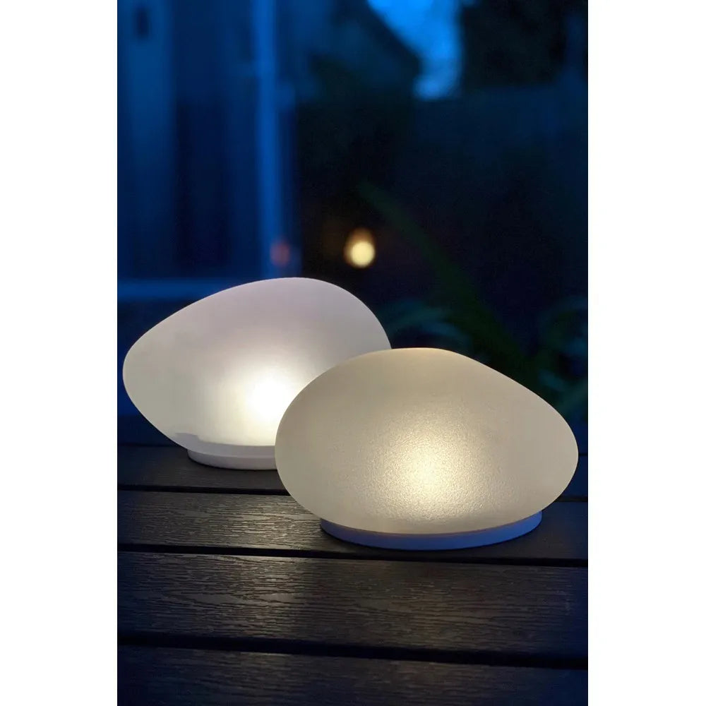 Solar Outdoor Glass Pebble Large