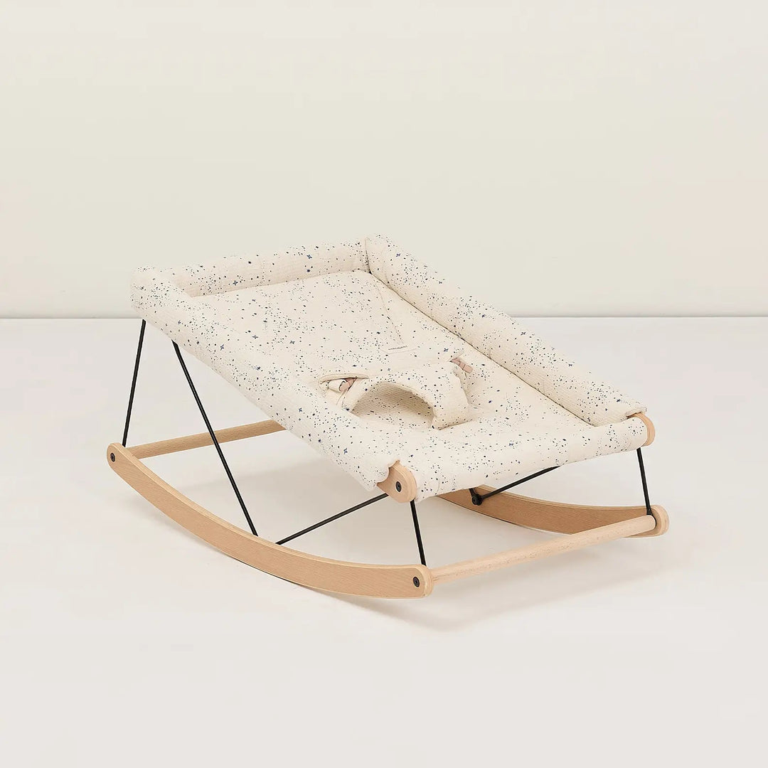 Nobodinoz Growing Green Baby Bouncer with Blue Milky Way Cover