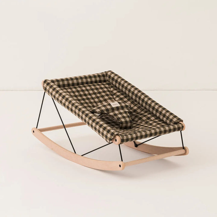 Nobodinoz Growing Green Baby Bouncer with Green Checks Cover