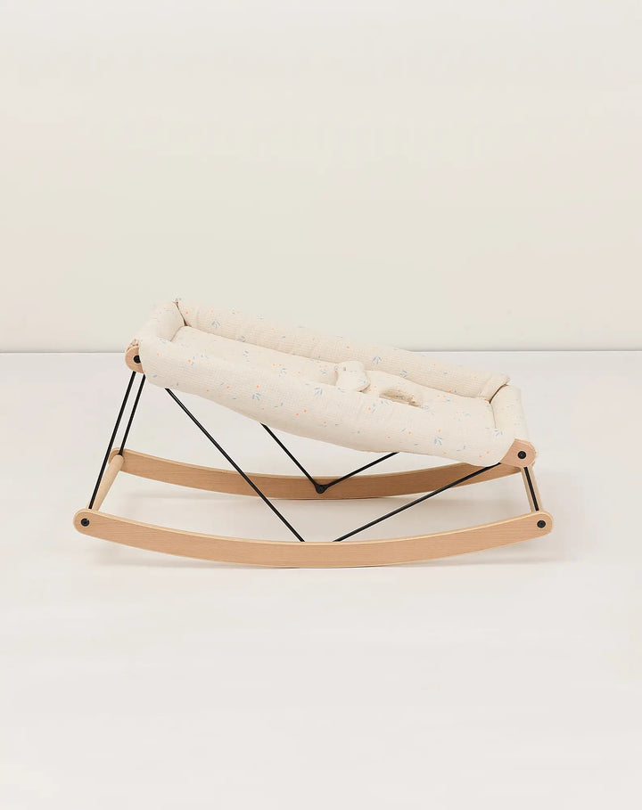 Nobodinoz Growing Green Baby Bouncer with Orange Cherries Cover