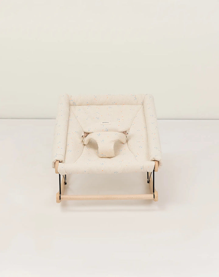 Nobodinoz Growing Green Baby Bouncer with Orange Cherries Cover
