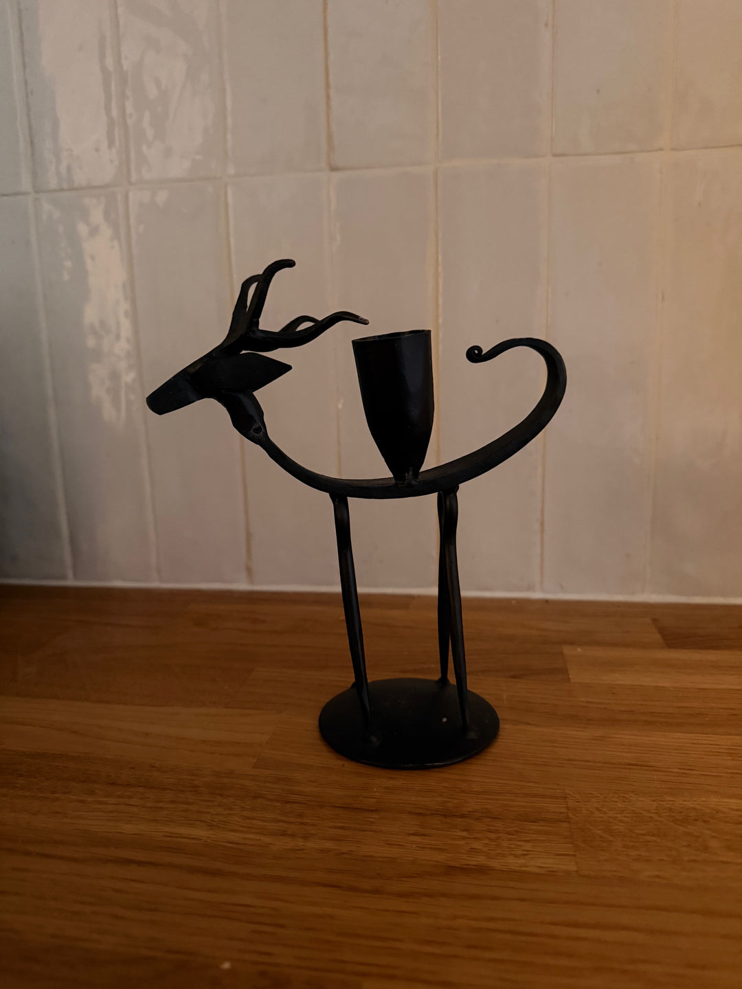Reindeer metal candle holder