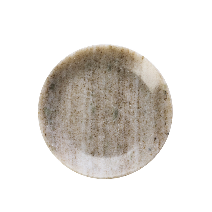 Round Marble Tray In Beige