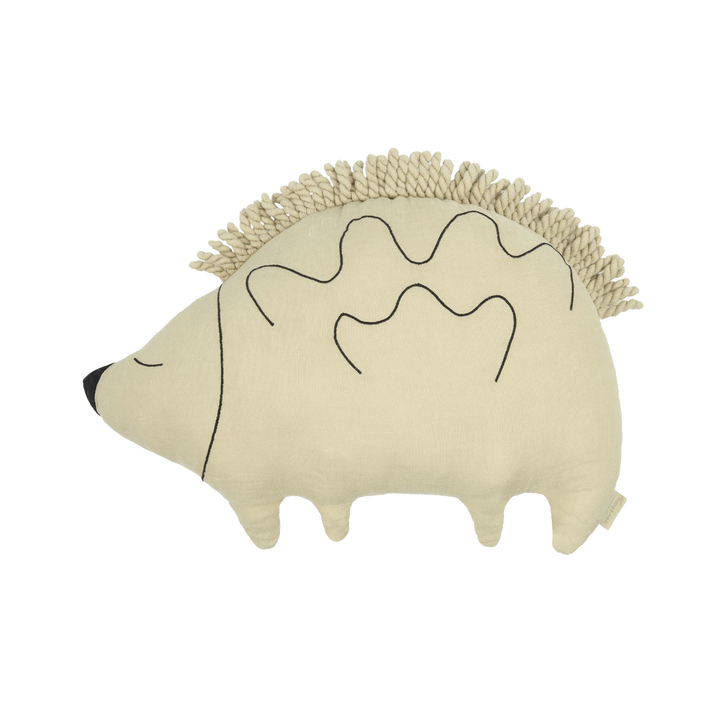Enzo the Hedgehog Cushion in Green Tea by Nobodinoz