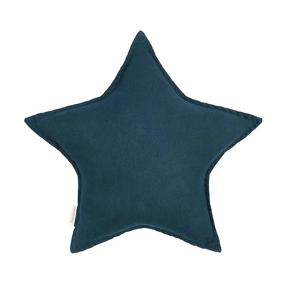 Washed Linen Star Cushion in Deep Blue by Nobodinoz PRE ORDER