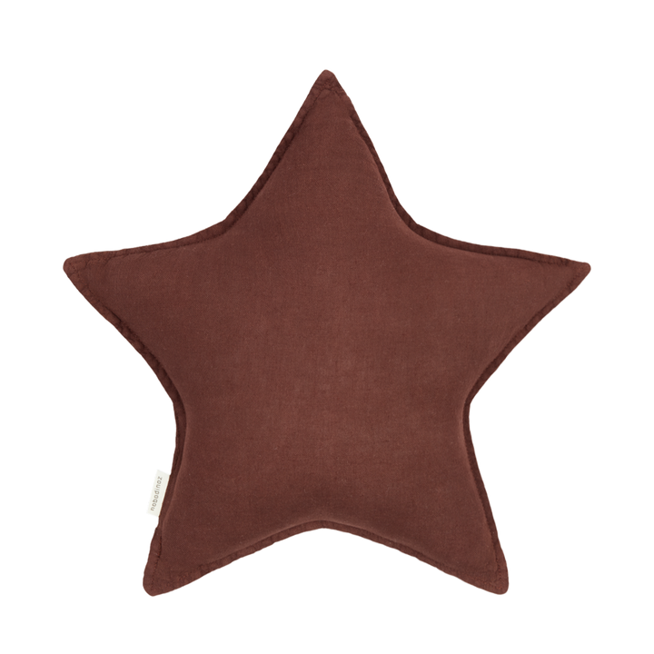 Lino Star Cushion in Prune by Nobodinoz