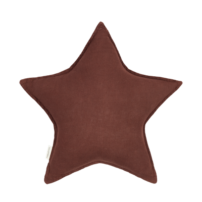 Lino Star Cushion in Prune by Nobodinoz