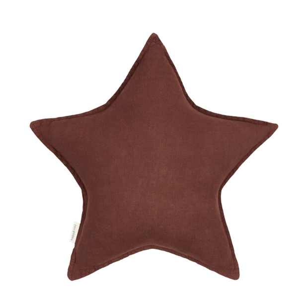 Lino Star Cushion in Prune by Nobodinoz