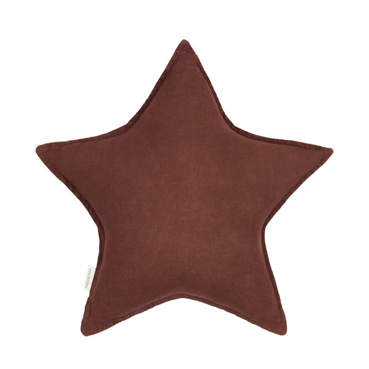 Lino Star Cushion in Prune by Nobodinoz
