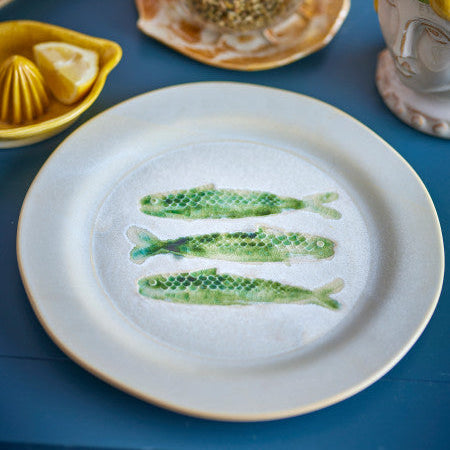 Set of 4 Stoneware Hadden Plate Fish