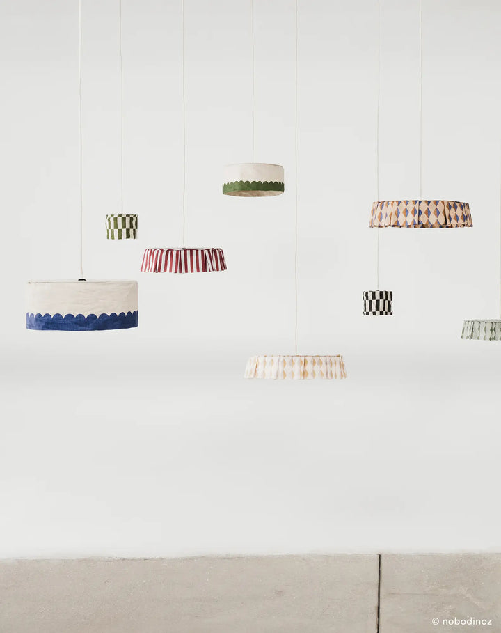 Nododinoz Pendant Lampshade in Maroon Stripes 40cm