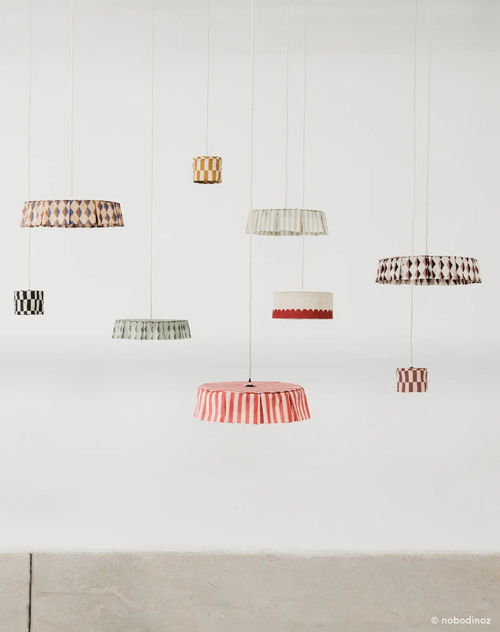 Nododinoz Vibes  Linen Lampshade in Carmine 40cm