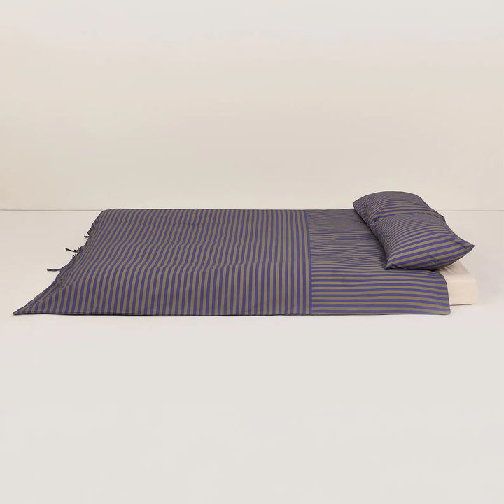 Nobodinoz Leonard Double Duvet Set in Indigo Stripes