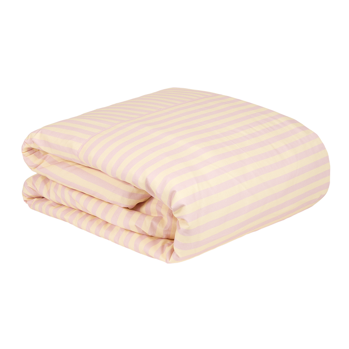 Nobodinoz Leonard Double Duvet Set in Pink Stripes
