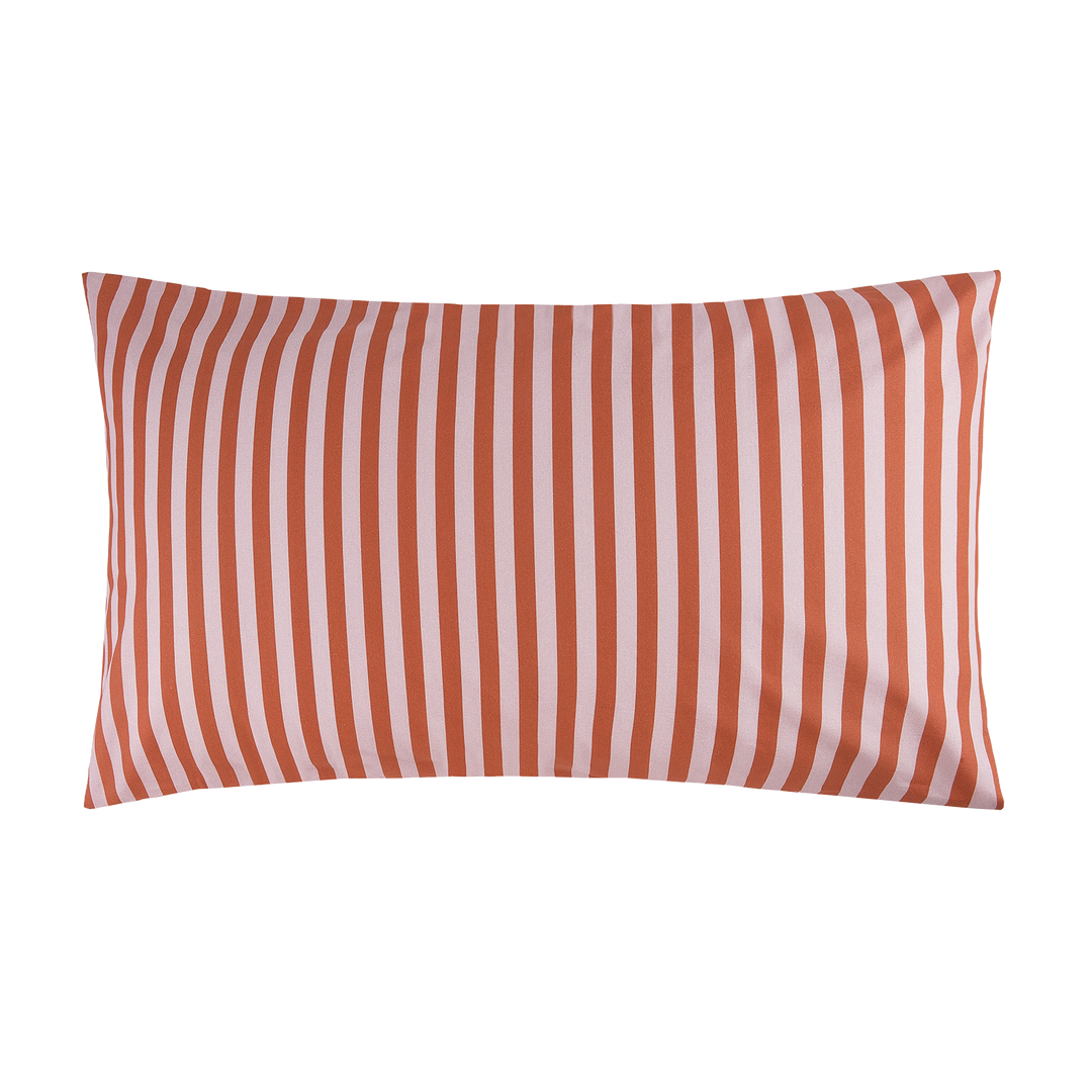 Nobodinoz Leonard Double Duvet Set in Rust Mauve Stripes