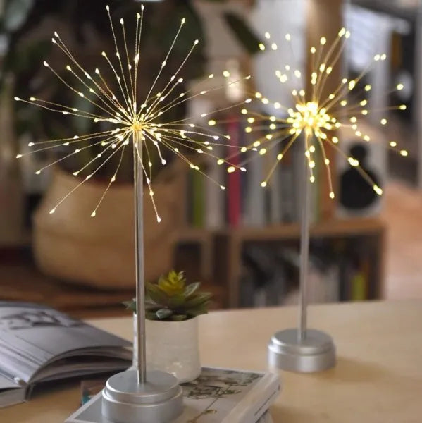 Table Starburst LED Light in Silver 45cm